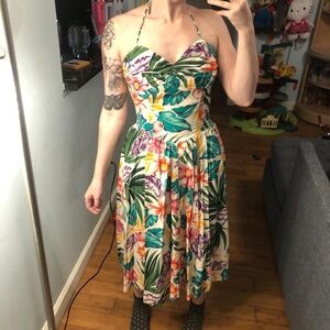 Susan Bennett multicoloured floral halter neck dress Size 10